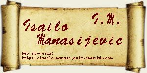 Isailo Manasijević vizit kartica